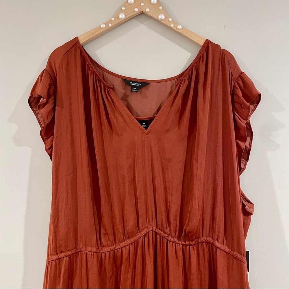 Simply Vera Vera Wang Tiered Ruffle Dress Knee Length Plus Size Romantic Ruffles - Picture 6 of 16